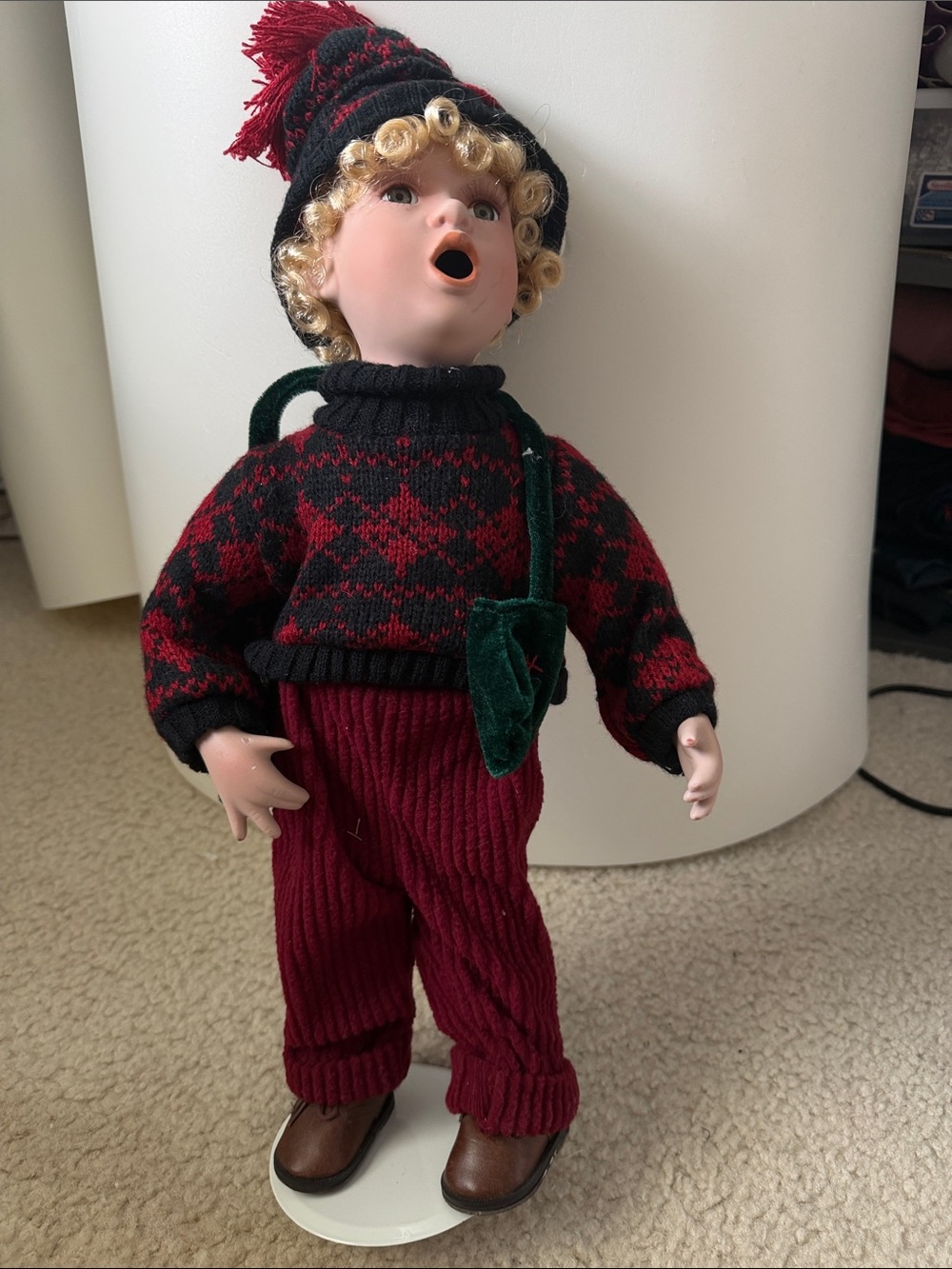 Classic Singing Holiday Doll in Red and Black Sweater